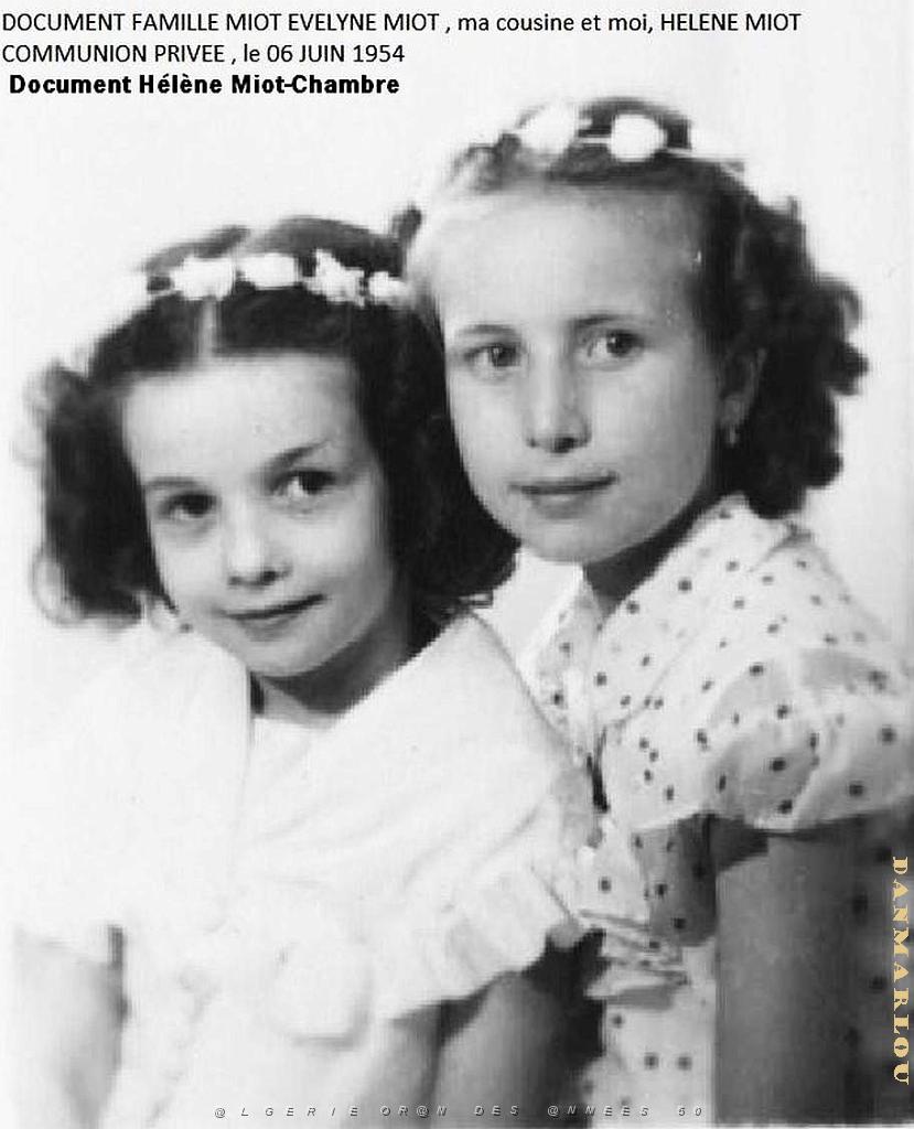 1954 06 06 COMMUNION PRIVEE EVELYNE et HELENE Photo par Mme BOUTIN du studio L ATELIER.JPG